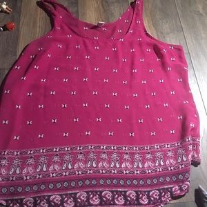 Extra large pink see-through top